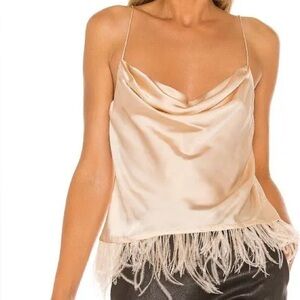 L’Academie Satin Feather Top